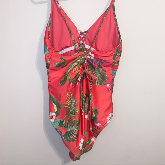 Rue21 Tropical Red/Orange Women’s Swimsuit - Picture 5 of 6